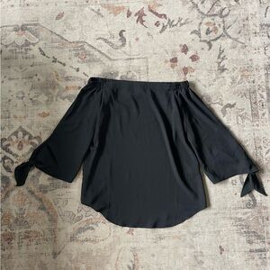 Off the shoulder tie sleeve blouse